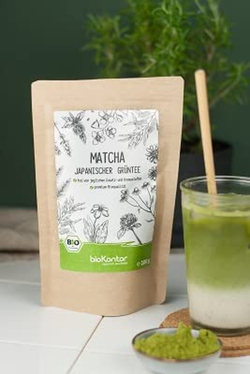 BIO Matcha-Pulver 200 g I Ohne Zusatzstoffe – 100 % natürlich I Hochwertiger japanischer Matcha-Tee I Grüntee-Pulver von