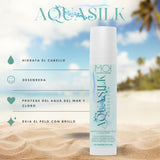 AQUA SILK Haarcreme für den Sommer, schützt das Haar vor Meer und Chlor, Seide und Aloe Vera, M-O-I Haarpflege | 100 ml Naty Shop Haarmaske