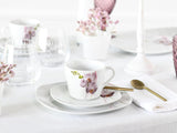 CreaTable, 24024, Serie „Square Orchid“, 18-teiliges Tafelservice für 6 Personen, Kaffeeservice aus Porzellan, spülmaschinen- und mikrowellengeeignet, hochwertige Herstellung