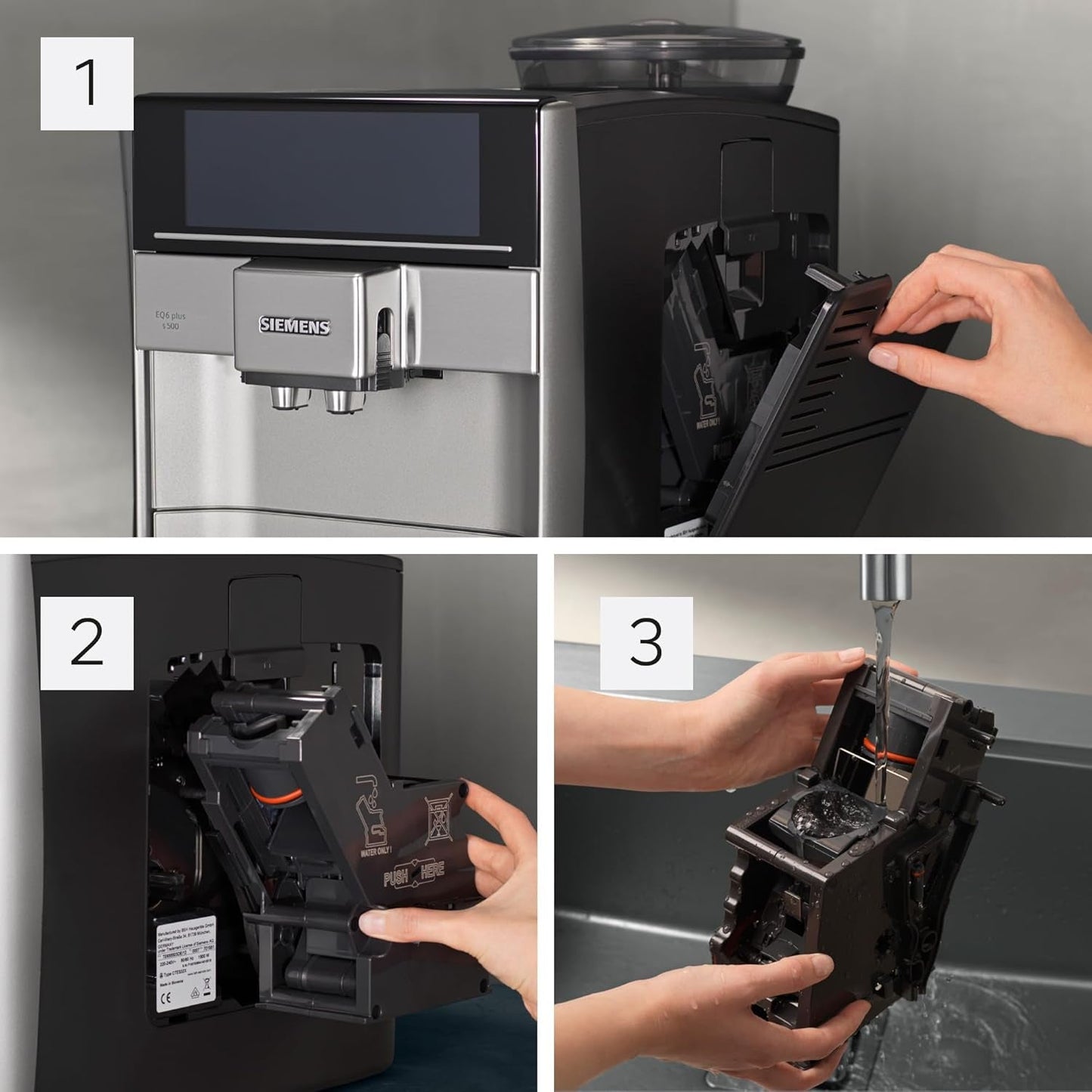 Siemens EQ.6 plus s300 Espressoautomat TE653501DE, für viele Kaffeespezialitäten, Milchaufschäumer, Keramikmahlwerk, Doppelkaffeefunktion, Antikalk, automatische Dampfreinigung, 1500 W, Silber