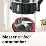 Bosch Standmixer Vitapower Serie 4 MMB6172SN, Verbesserte Version, 10 Jahre Motorgarantie, Edelstahl-Klingen, 1.5L Glasbehälter, Spülmaschinenfeste Teile, 30.000 U/Min, 1200 W, Silver Kitchen Naty Shop