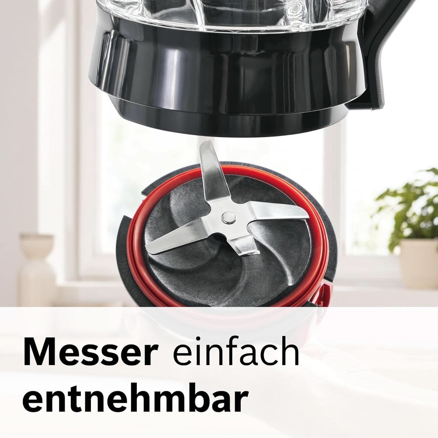 Bosch Standmixer Vitapower Serie 4 MMB6172SN, Verbesserte Version, 10 Jahre Motorgarantie, Edelstahl-Klingen, 1.5L Glasbehälter, Spülmaschinenfeste Teile, 30.000 U/Min, 1200 W, Silver Kitchen Naty Shop