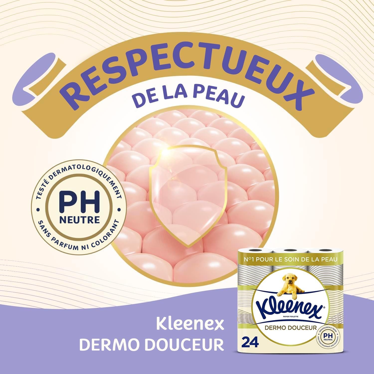 KLEENEX Dermo Douceur 4230420 Toilettenpapier, 24 Rollen (4 x 6 Rollen), weiß, 24 Unité (Lot of 6)