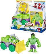 SPIDEY und SEINE FANTASTISCHEN FREUNDE Marvel Spidey Motorradfigur Spielzeug für Jungen und Mädchen ab 3 Jahren Actionfiguren Naty Shop Hulk Truck