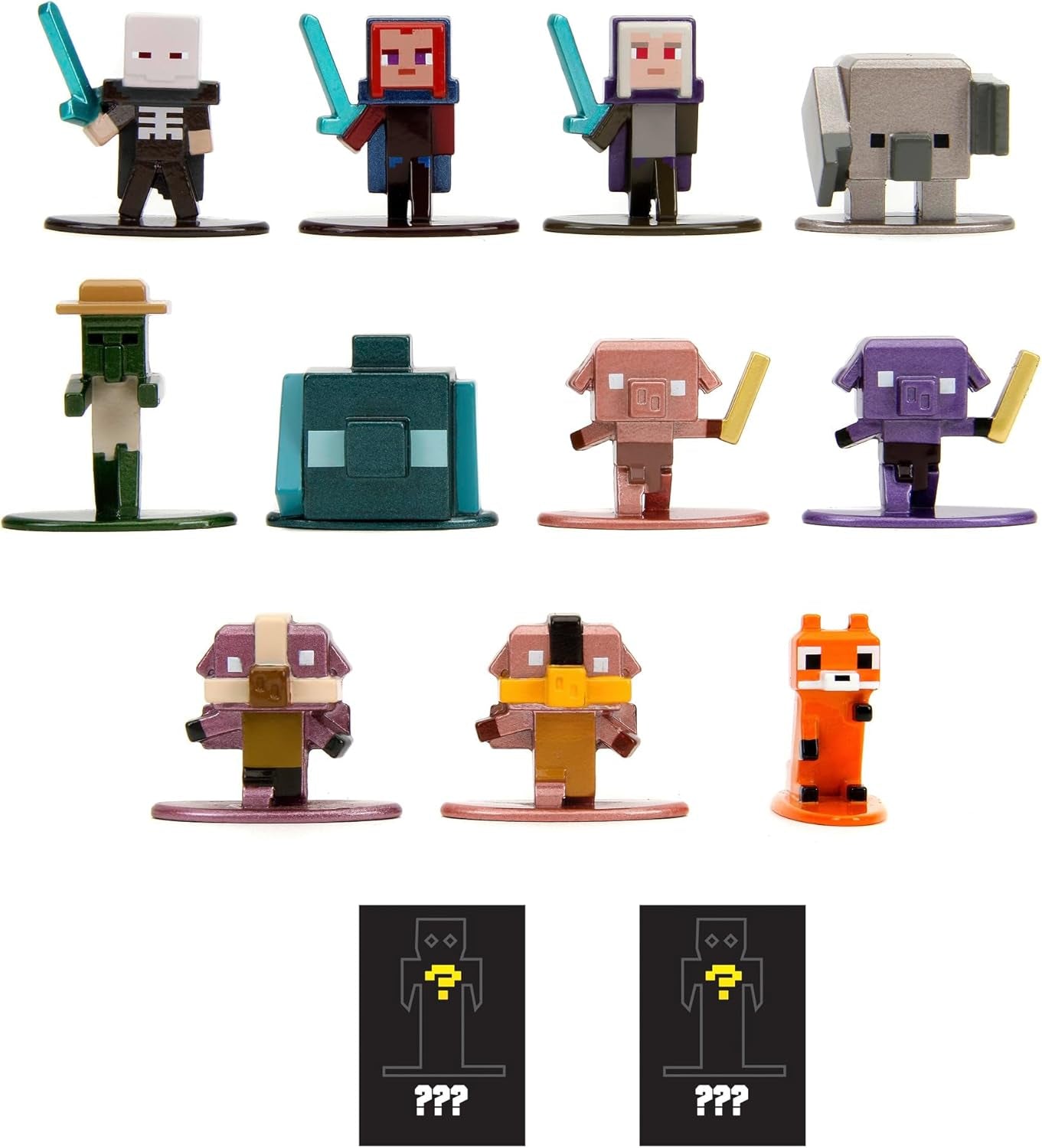 Jada Toys – Minecraft Blind Pack Nanofigs, Wave 2, Minecraft Legends Nano Metall-Sammelfigur, verschiedene Modelle, 4 cm, ab 3 Jahren, schwarz, Actionfiguren Naty Shop