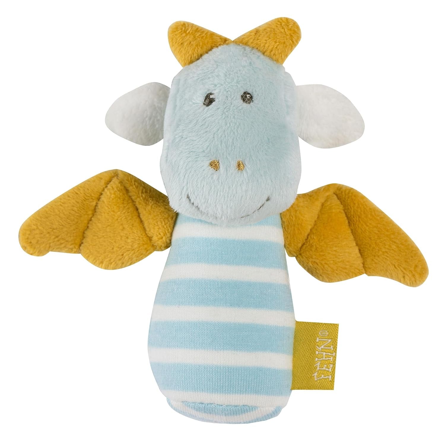 Fehn Mini-Rasselotter – Mini-Greifling zum Rasseln, Tasten und Spielen mit weichem und kuscheligem Stofftier – ein treuer Begleiter für Babys und Kleinkinder ab 0 Monaten. Babyspielzeug Naty Shop Drache