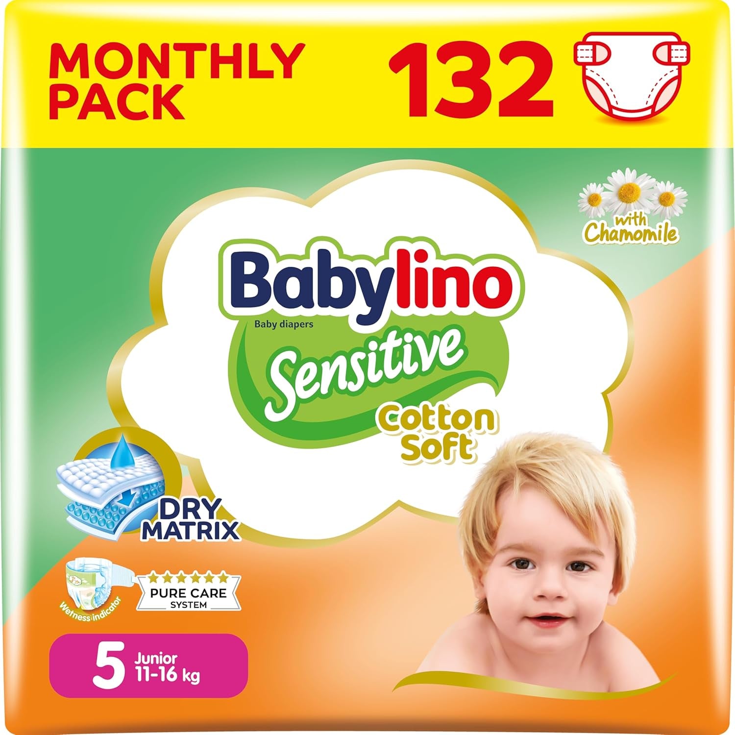 Windeln für empfindliche Babys, Größe 7, extra groß plus (+15 kg), 14 Stück