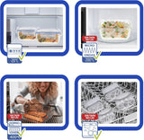 Max Home 8er-Pack luftdichte Glasbehälter, Mikrowellen-Lunchbox aus Glas, wiederverschließbare Lebensmittelbehälter, 550 ml, transparente Deckel, Lebensmittelbehälter (16538), Aufbewahrungsboxen für Lebensmittel, Naty Shop