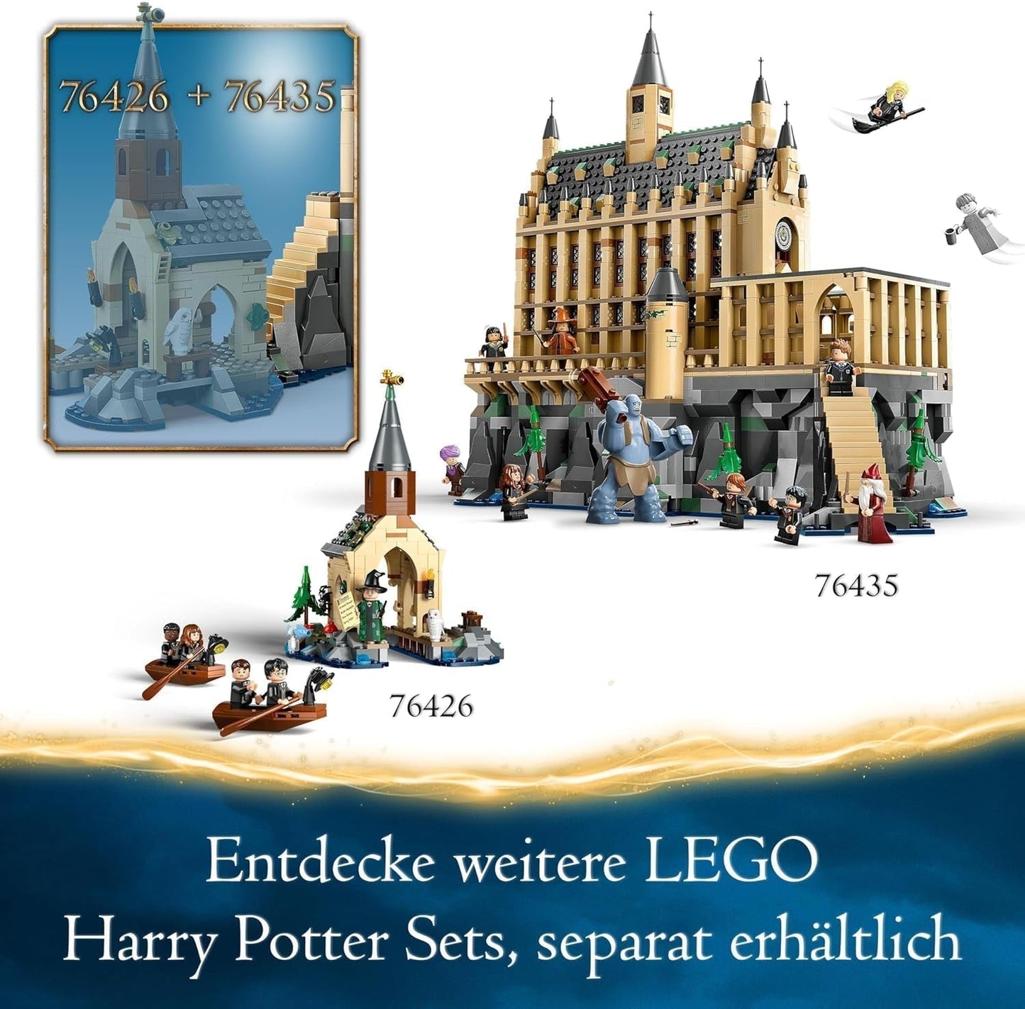 LEGO Harry Potter Schloss Hogwarts: Die Große Halle, Sammelspielzeug mit 11 Minifiguren, darunter Hermine Granger, magisches Geschenk für Jungen und Mädchen 76435 Bausets Besuchen Sie den LEGO-Store