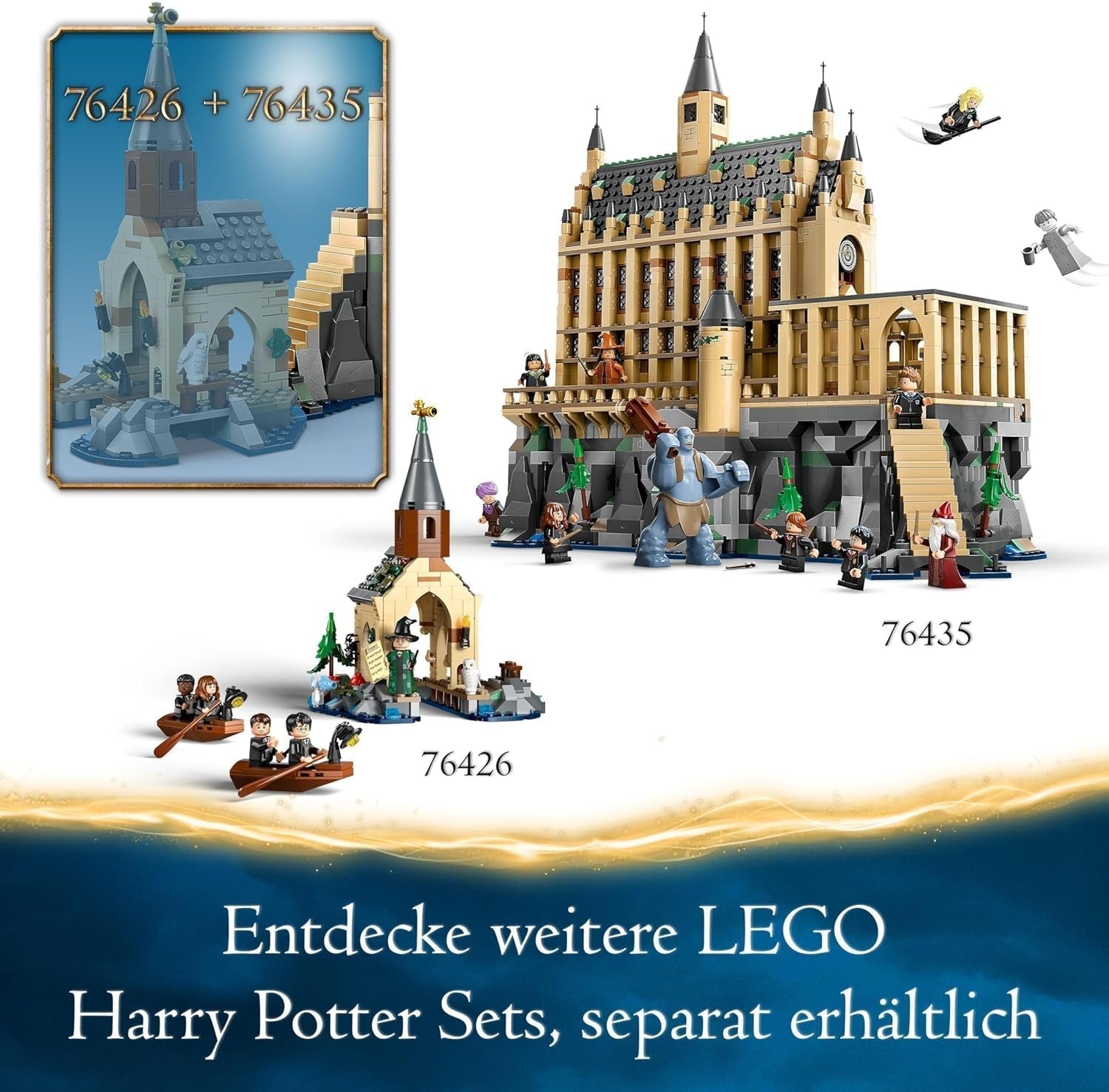 LEGO Harry Potter Schloss Hogwarts: Die Große Halle, Sammelspielzeug mit 11 Minifiguren, darunter Hermine Granger, magisches Geschenk für Jungen und Mädchen 76435 Bausets Besuchen Sie den LEGO-Store