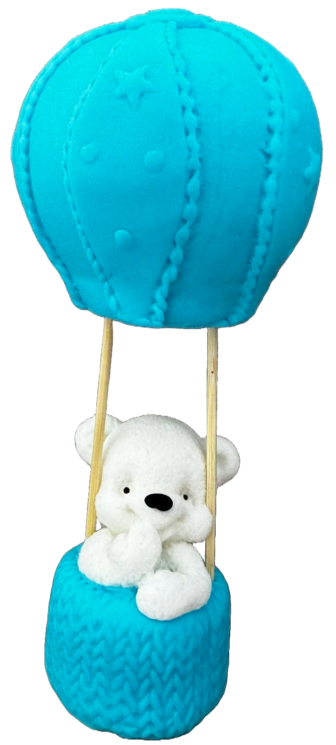 Essbare Zuckerdekoration, Bär im Ballon. Dekorationen von Sugar Paste Naty Shop