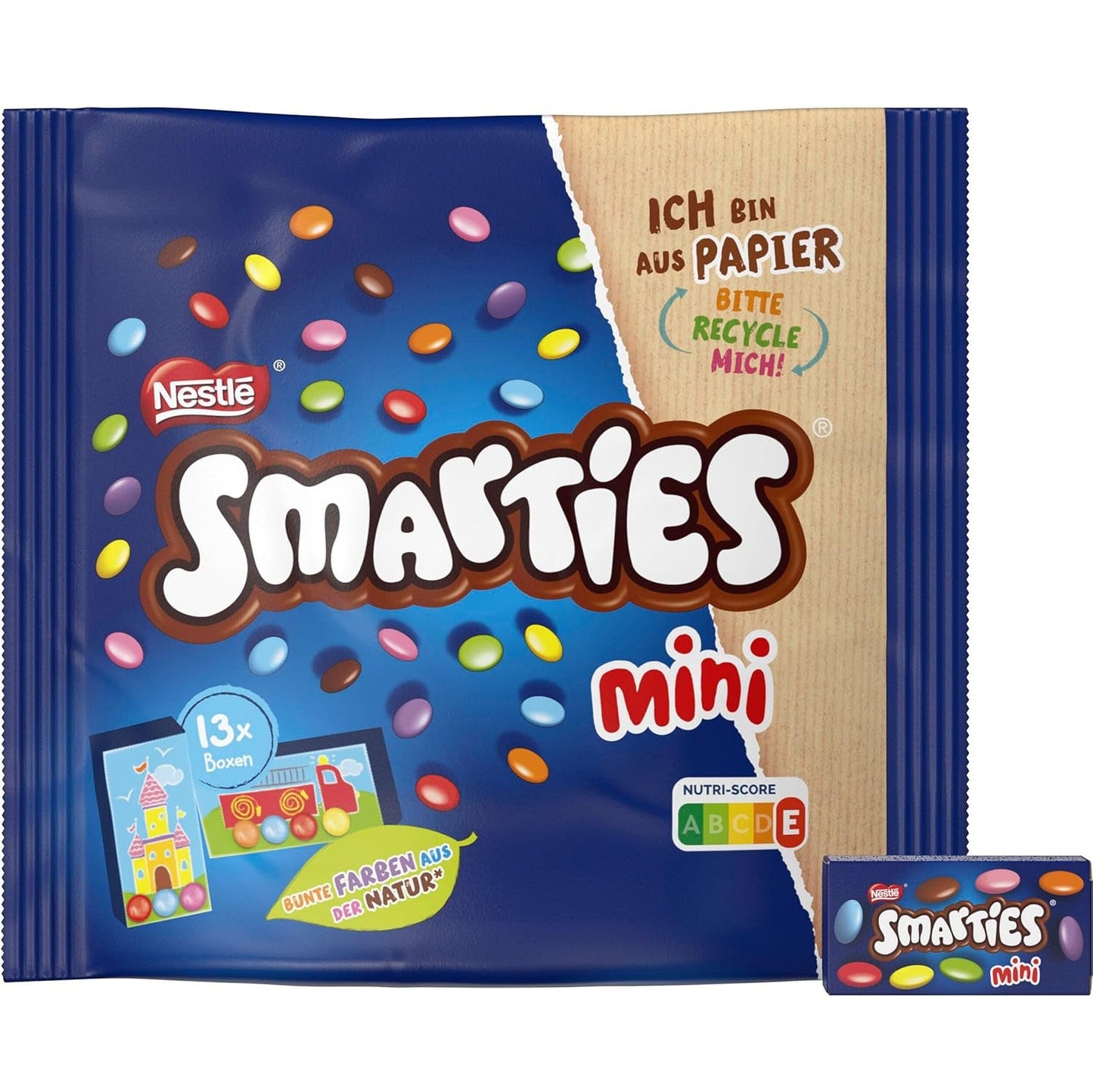 Nestlé SMARTIES Mini, kleine Linsen mit Milchschokolade, einzeln verpackt, 16er Packung (16 x 187 g)