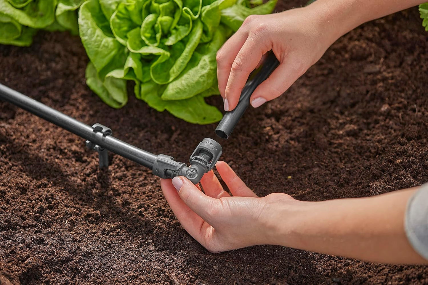 Gardena Micro-Drip Bewässerungssystem L-Stück 13mm (1/2"): Rohrverbinder zum Umkehren von 13mm Versorgungsrohren, werkzeuglose Montage, wiederverwendbar (13202-20)