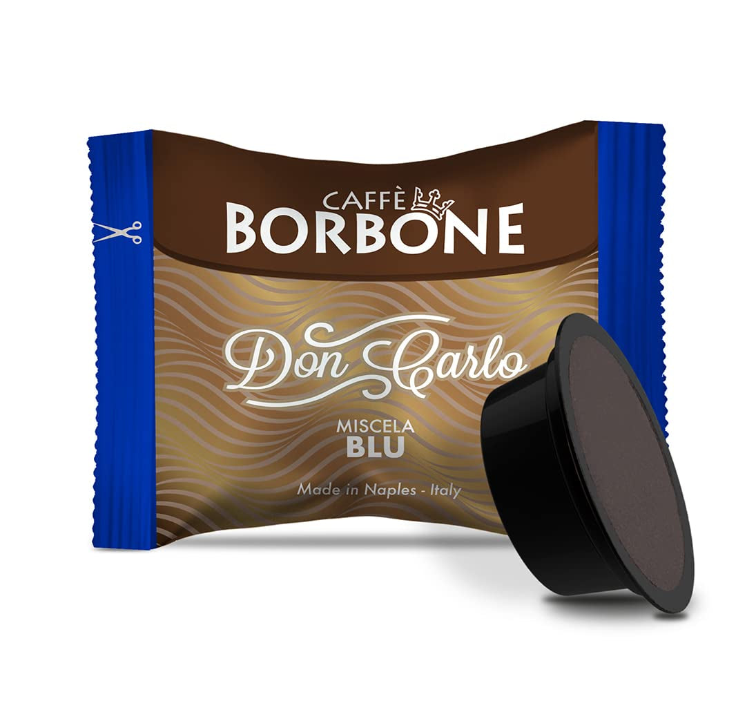 Caffè Borbone Don Carlo Blaue Blend – 50 Kapseln – kompatibel mit Lavazza®* A Modo Mio®* Haushalts-Espressomaschinen
