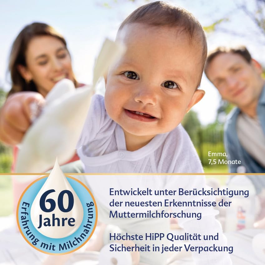 HiPP Bio-Wachstumsmilch (4 x 600 g) nach 12 Monaten mit Kalzium, Eisen, Vitamin C und D für heranwachsende Kleinkinder, beste Bio-Qualität
