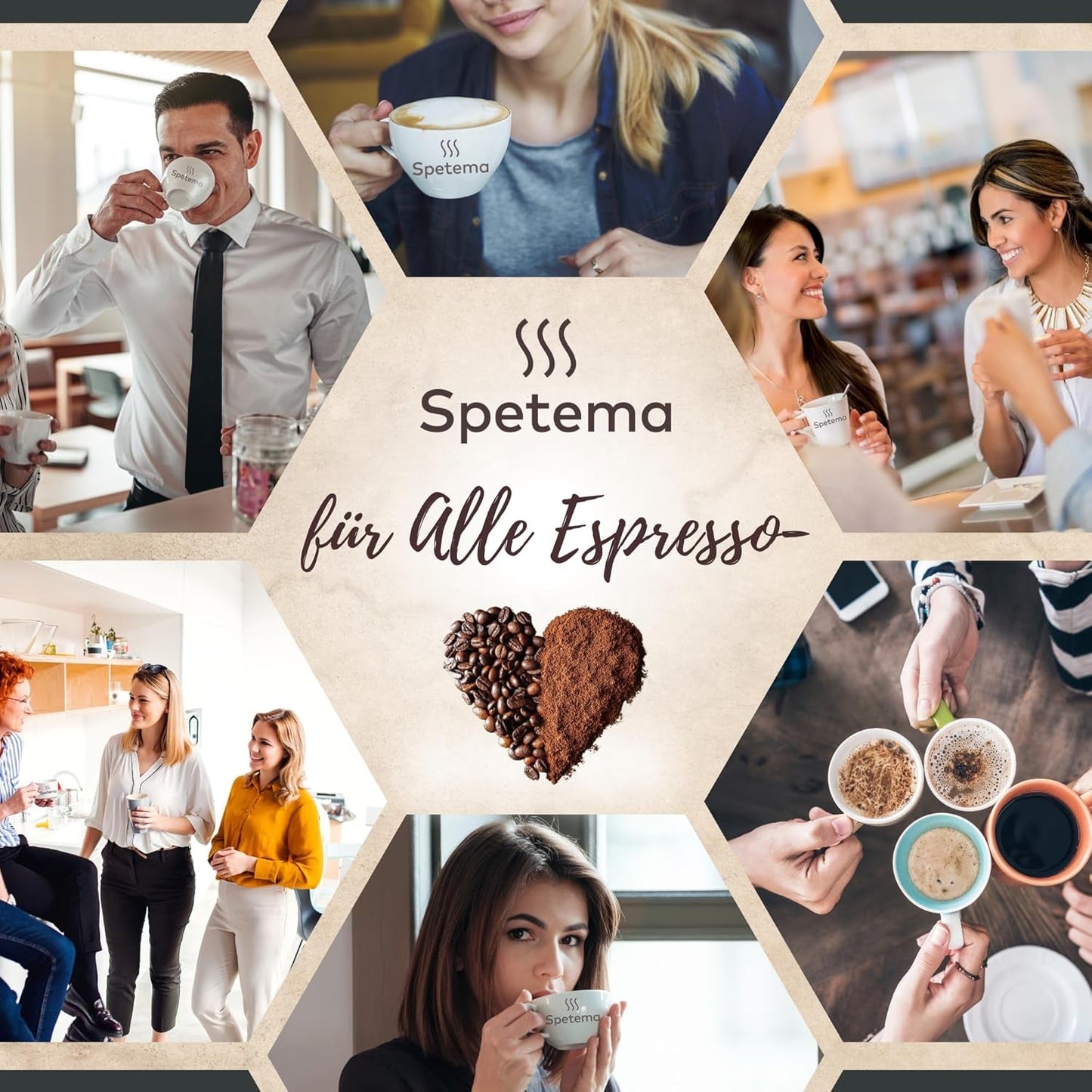 Spetema Kaffeebohnen Ragazzi Espresso Bar – 50 % Arabica & 50 % Robusta, Intensität 8/10, Mittlere Röstung, Zartes Aroma & Dichtes Geschmackserlebnis, 1 kg.