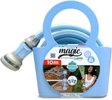 Magic Blue 10 Meter knoten- und verdrehsicherer ausziehbarer Gartenschlauch mit Tasche und Sprühdüse