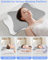 Orthopädisches Kissen, Seitenstützkissen, Nackenstützkissen, Nackenschmerzkissen, Memory-Schaum-Kissen, ergonomisches Kissen, zur seitlichen Rücken- und Bauchunterstützung – orthopädische Halskissen in Schmetterlingsform, Naty Shop