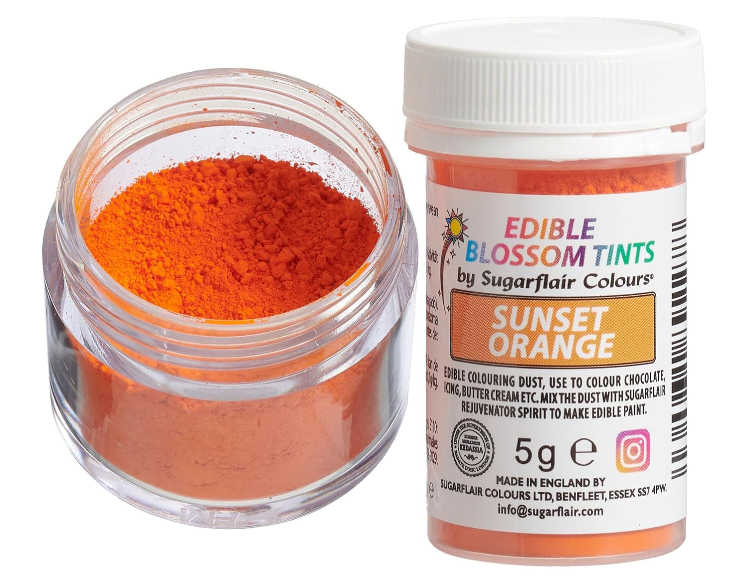 Sugarflair Blossom Tint Dust Lebensmittelfarbpulver Sunset – Lebensmittelfarbpulver für Kuchendekoration, Zuckerpaste, Zuckerguss, Schokolade, Buttercreme, Macarons und mehr – 5 g