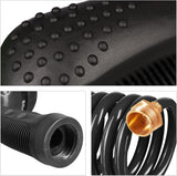Relaxdays Spiralschlauch, ausziehbar bis 10 m, flexibler Gartenschlauch mit Wassersprüher, 7 Sprühmuster, schwarz