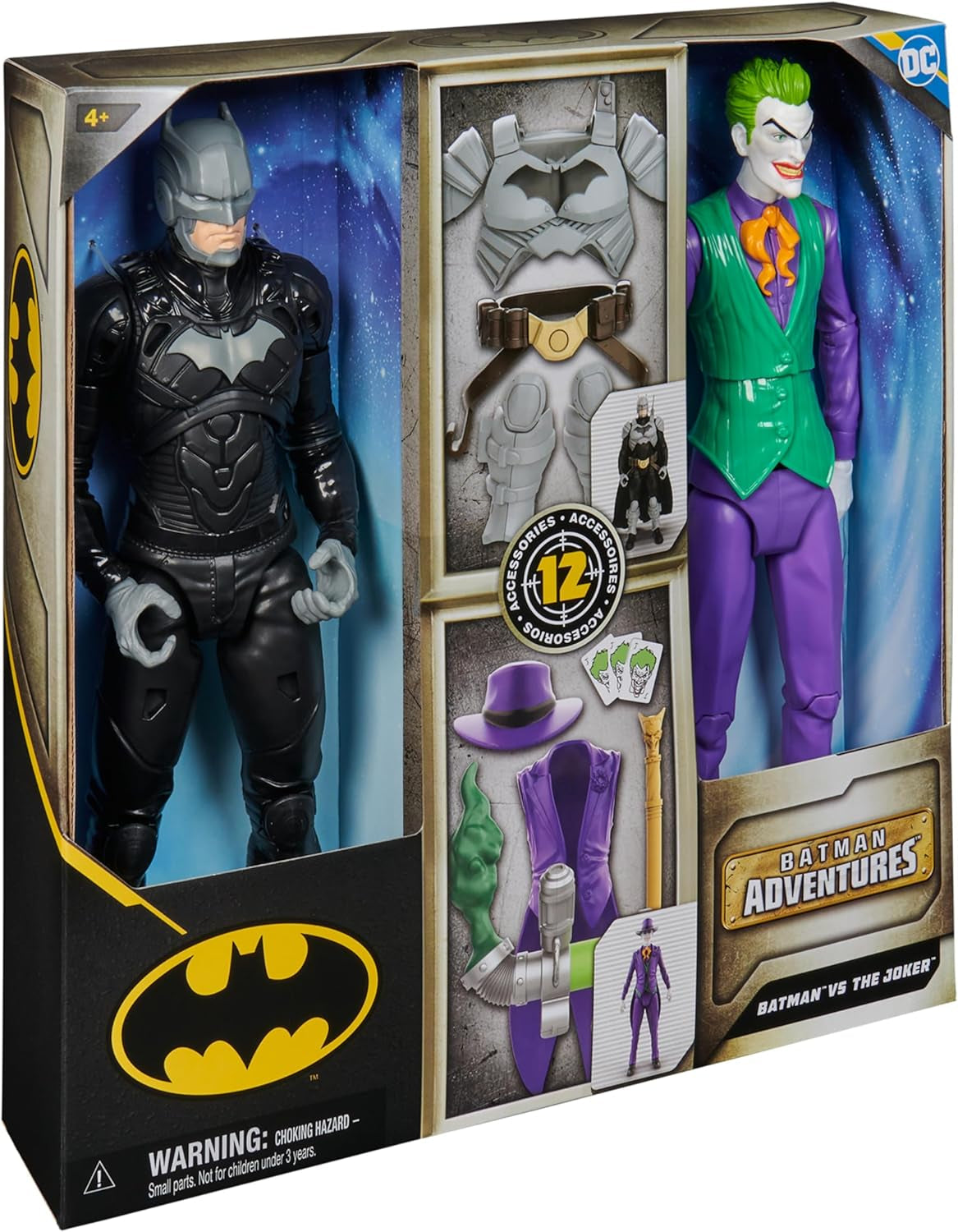 DC Batman Adventures Batman Vs the Joker Actionfiguren-Set, 30 cm – 2 voll bewegliche Figuren mit 12 Gängen für spannendes Rollenspiel, Spielzeug für 4+ Kinder Actionfiguren Naty Shop