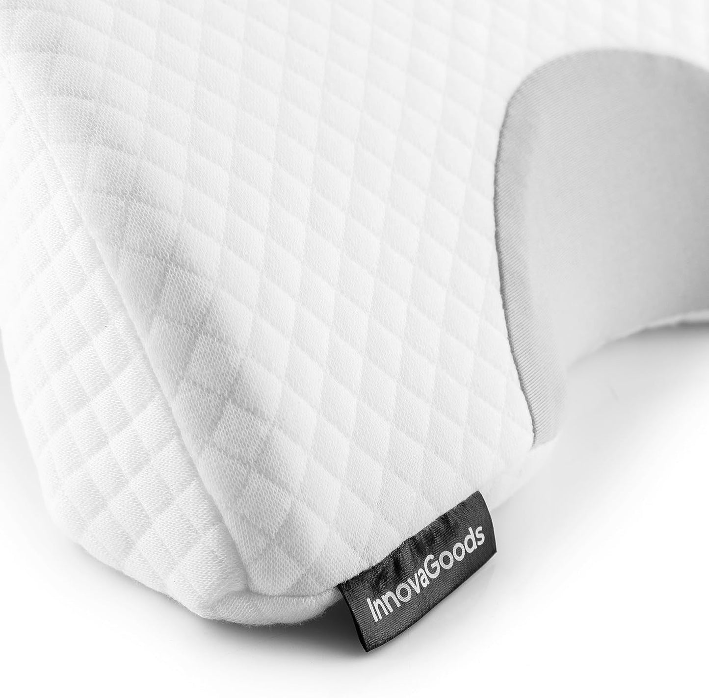 InnovaGoods - Viskoelastisches Nackenkissen für Paare, Ergonomisches Design zur Paarentspannung, Memory-Schaum zur Druckentlastung, Abnehmbarer Bezug, Weiß, 36 x 12,5 x 30,5 cm, Memory-Schaum