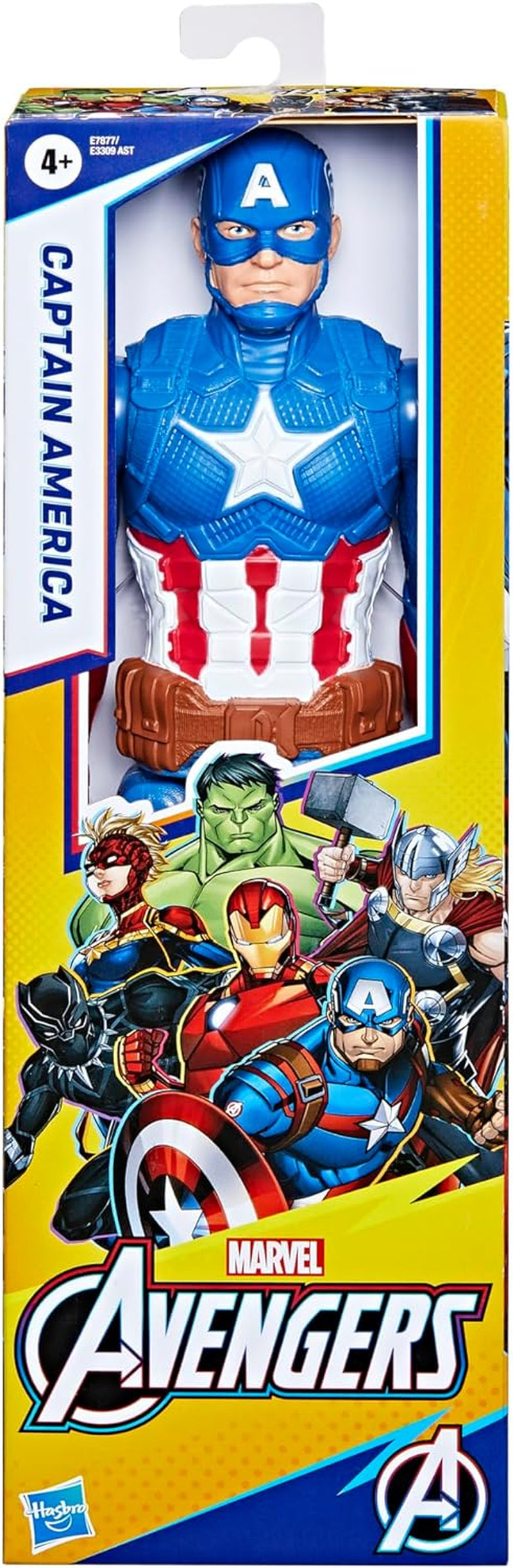 Marvel Avengers Titan Hero Series Blast Gear Captain America Actionfigur, 30 cm großes Spielzeug für Kinder ab 4 Jahren, blaue Actionfiguren, Naty Shop