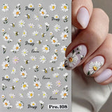 5Pcs Geprägte Gänseblümchen Nagelsticker Selbstklebend Blumen Nagelaufkleber Gänseblümchen Schmetterling Nagel Sticker Nageldesign Aufkleber Nägel Zubehör Blume Nail Sticker Flower Nail Art Sticker