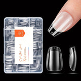 Modelones Nagelspitzen 216-teilig – Nagelspitzen-Set mit vollständiger Abdeckung, weiches Gel-Spitzen-Set, vorpolierende PMMA-Harz-Nagelspitzen, DIY-Kleber auf künstlichen Nägeln für Nagelkunst, kurze Mandeln XS