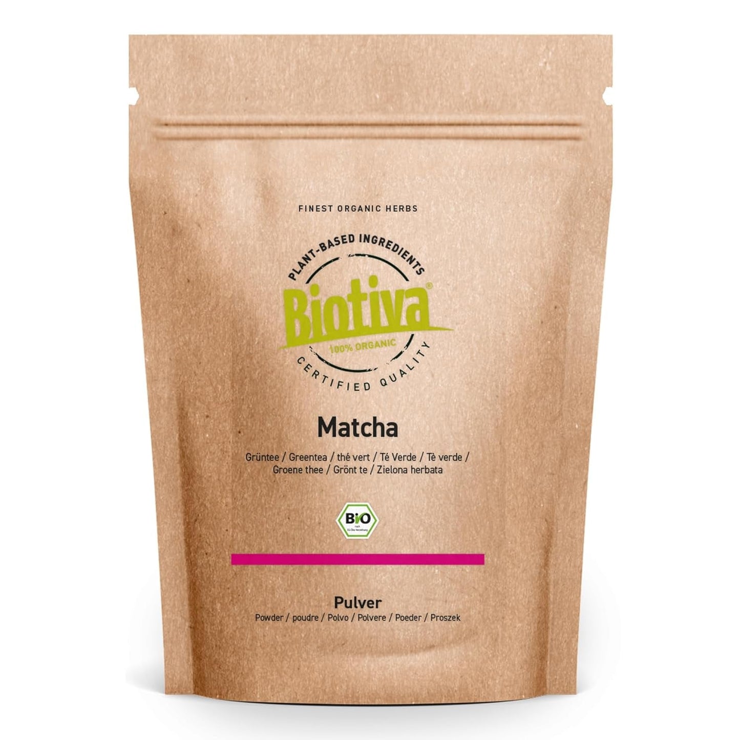 Bio-Matcha-Tee 100g – Original Matcha-Pulver – Tee-Latte-Smoothies – Bio-Matcha in höchster Qualität aus Japan – abgefüllt und kontrolliert in Deutschland – Biotiva