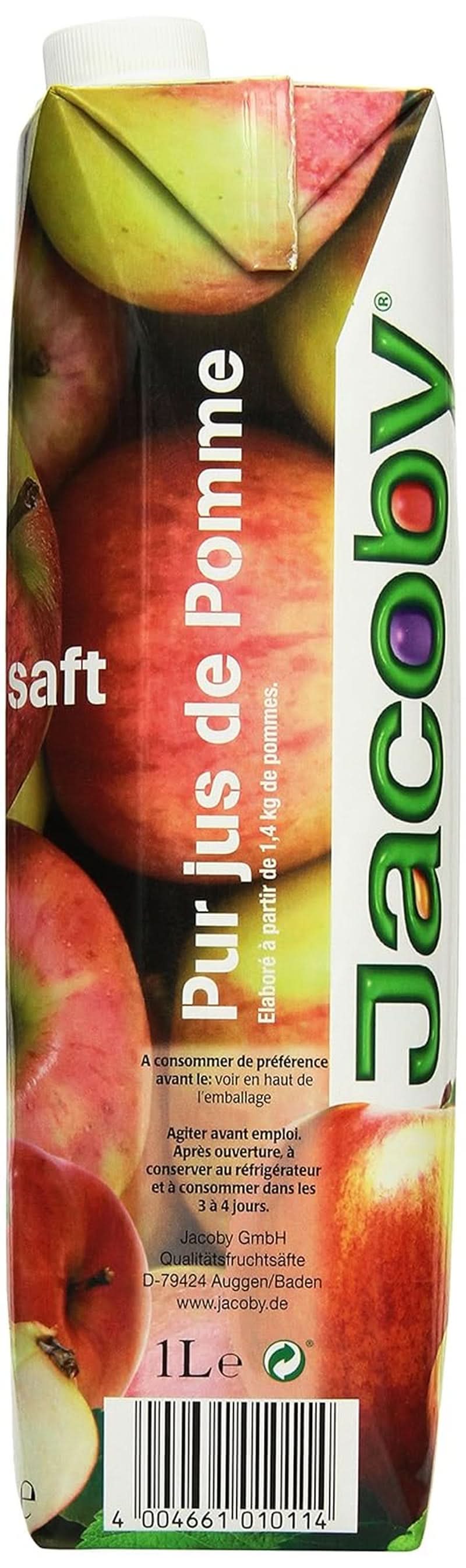 Jacoby 100 % klarer Apfelsaft, 6 x 1 Liter Alkoholfreie Getränke Naty Shop