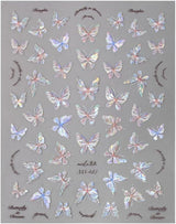 Aurora Shell Schmetterling Nagelsticker Selbstklebend,Erleichterung Schmetterlinge Nail Sticker Rosa Laser Schmetterling Nagelaufkleber Für Frauen Nageldesign Zubehör Nagel Zubehör Nail Art