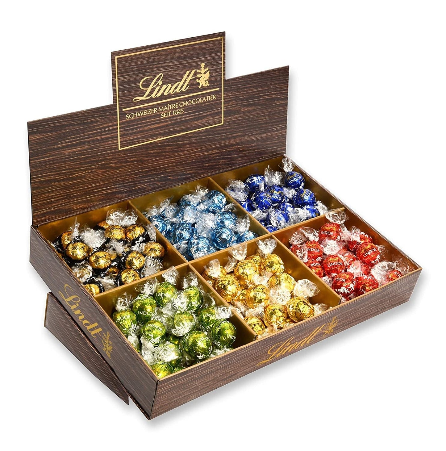 Lindor Chocolate Top Präsentation | 1718 g und Schokoriegel mit Marzipan | 25 Riegel x 50g im Thekendisplay | 1250 g | Reines Marzipan umhüllt von dunkler Schokolade | Schokoriegel