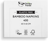 Die Cheeky Panda Bambus-Cocktailservietten | weiße Servietten 100 Stück Papierservietten