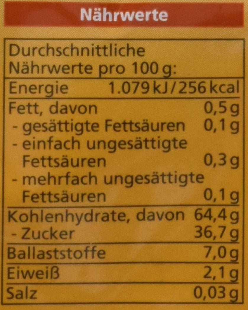 Getrocknete Bio-Aprikosen, kernlos, 200 g Naty Shop dehydrierte Produkte