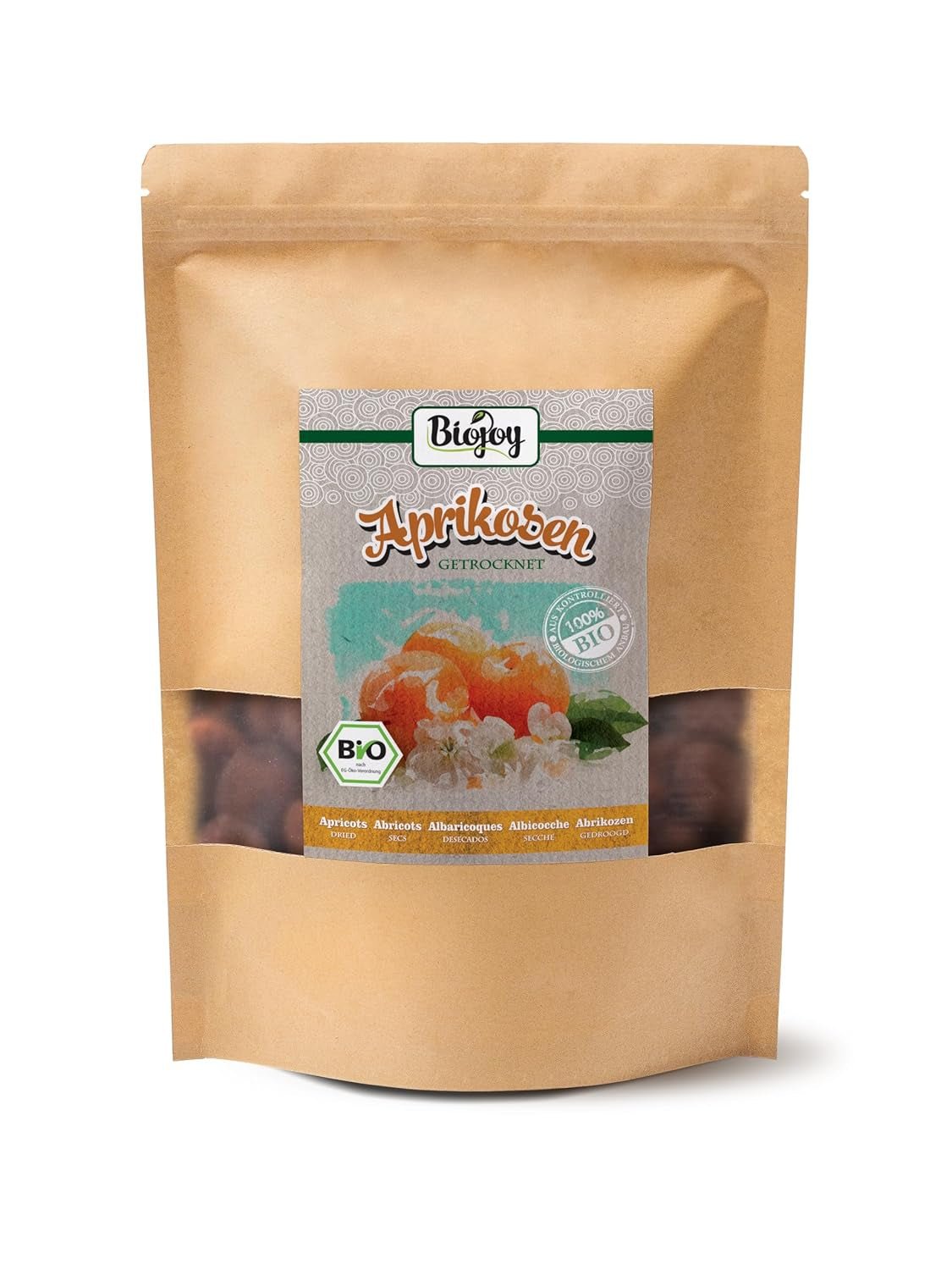 Biojoy getrocknete Aprikosen (500 g), ungeschwefelt Dehydrierte Produkte Mein Shop 1 kg (1 Packung)