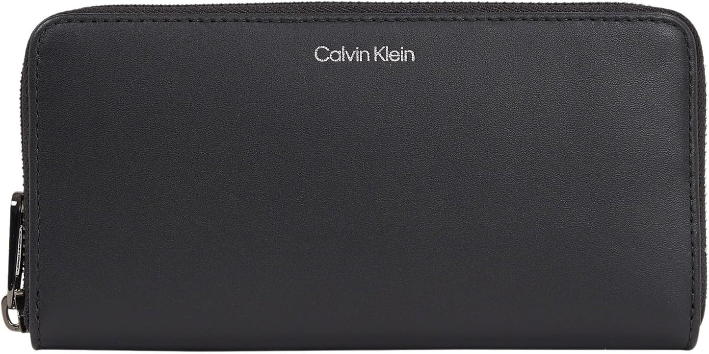 Calvin Klein CK CONCISE LONG ZIP AROUND Geldbörse für Herren, Schwarz (Ck Black), OS Herrenbrieftasche Naty Shop Default Title