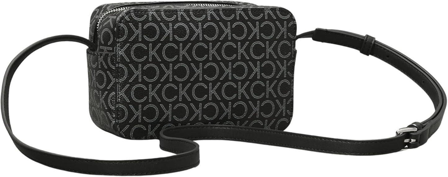 Calvin Klein Damen Umhängetasche Ck Must Camera Bag Mono Klein, Schwarz (Black Mono), natürliche Größe Damentaschen Naty Shop