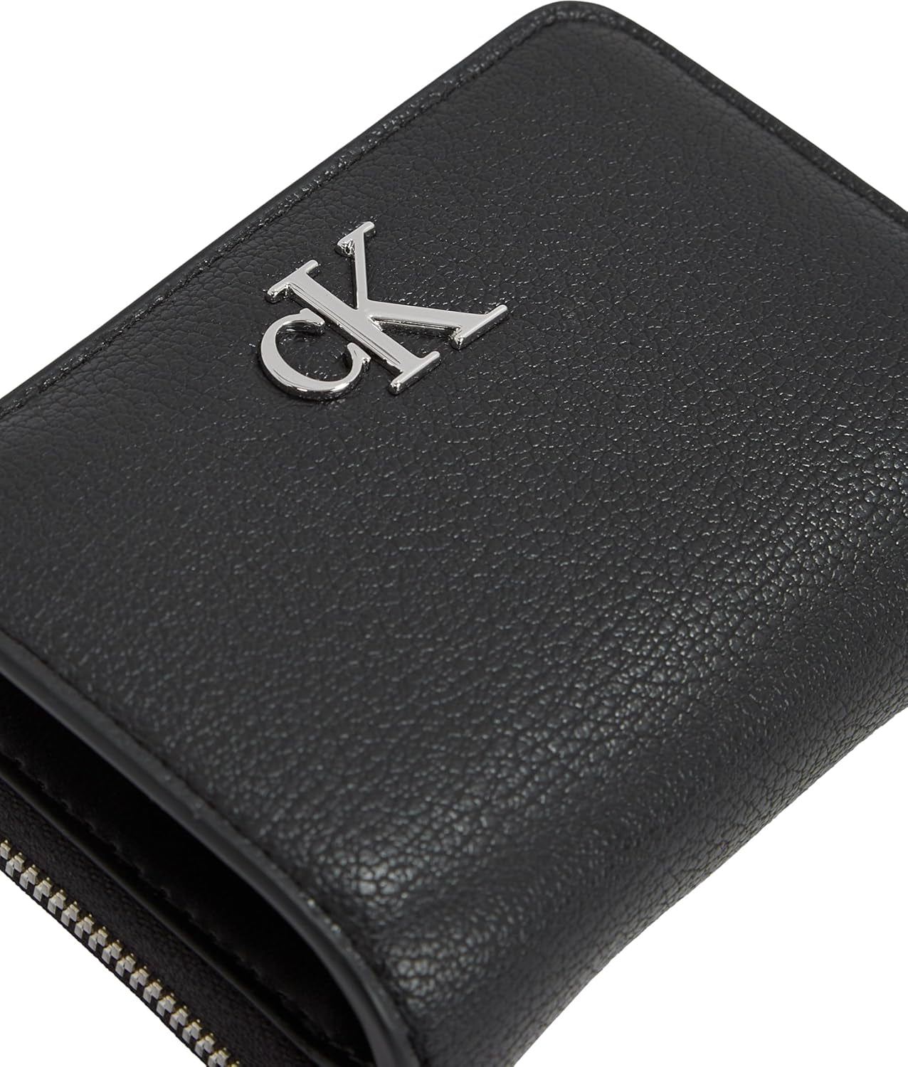 Calvin Klein Damen Minimal Monogram Zip Around Klein Portemonnaie, Schwarz (Schwarz), Einheitsgröße Naty Shop Damen Portemonnaie