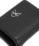 Calvin Klein Damen Minimal Monogram Zip Around Klein Portemonnaie, Schwarz (Schwarz), Einheitsgröße Naty Shop Damen Portemonnaie