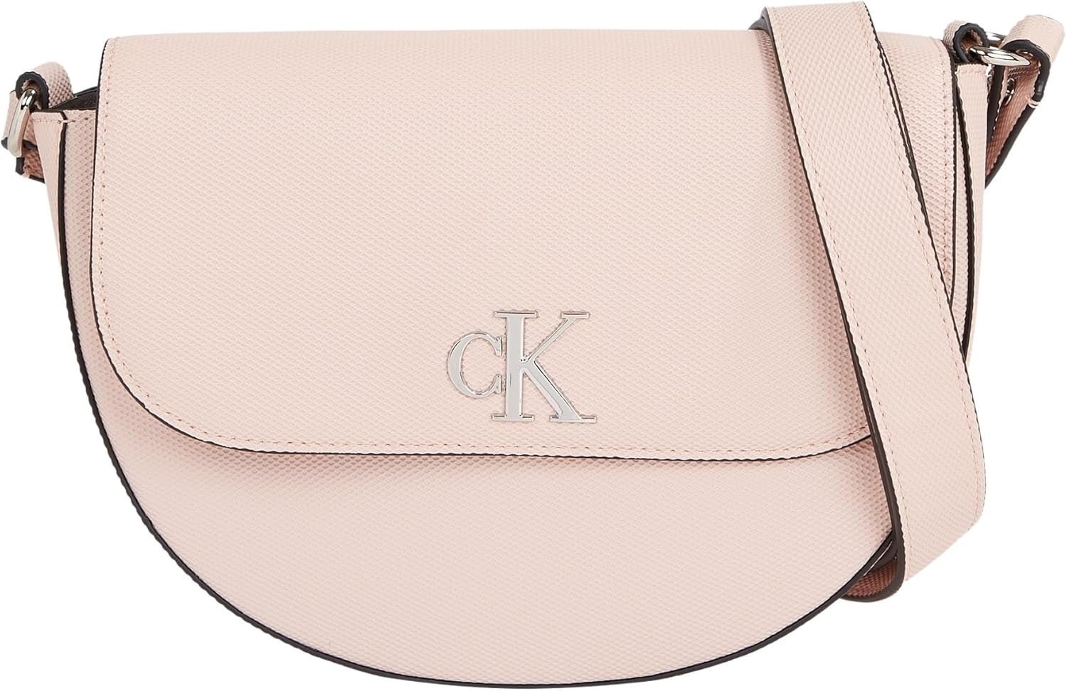 Calvin Klein Jeans Umhängetasche Minimal Monogram Saddle Bag Klein Taschen Damen Naty Shop Pink (Pale Conch)