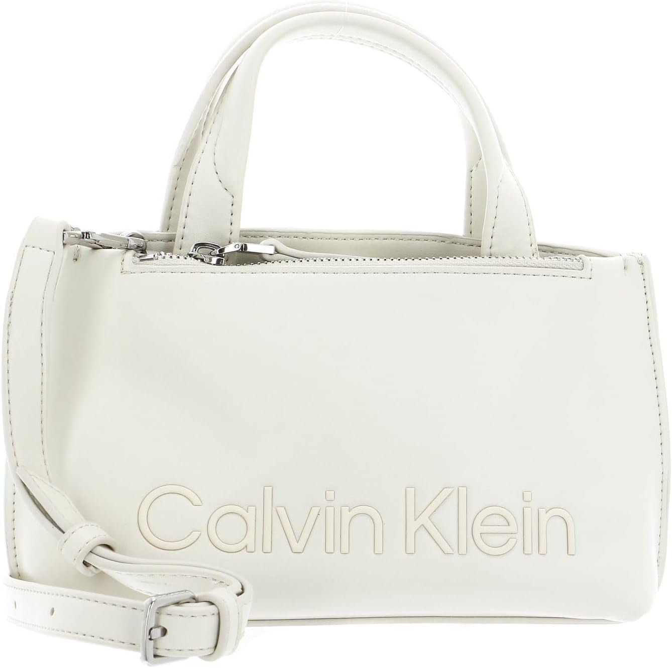 Calvin Klein Ladies Ck Set Mini Tote K60k610167 Tragetasche Damen Taschen Naty Shop Weiß (Dark Ecru)