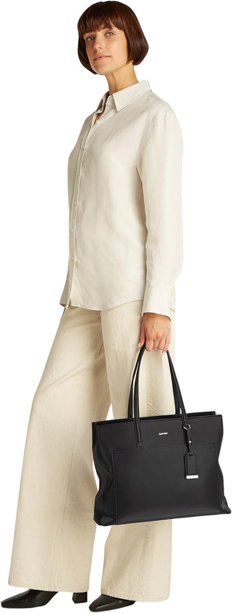 Calvin Klein Damen Shopper Must Medium mit Reißverschluss, Schwarz (Ck Black), Einheitsgröße Damentaschen Naty Shop