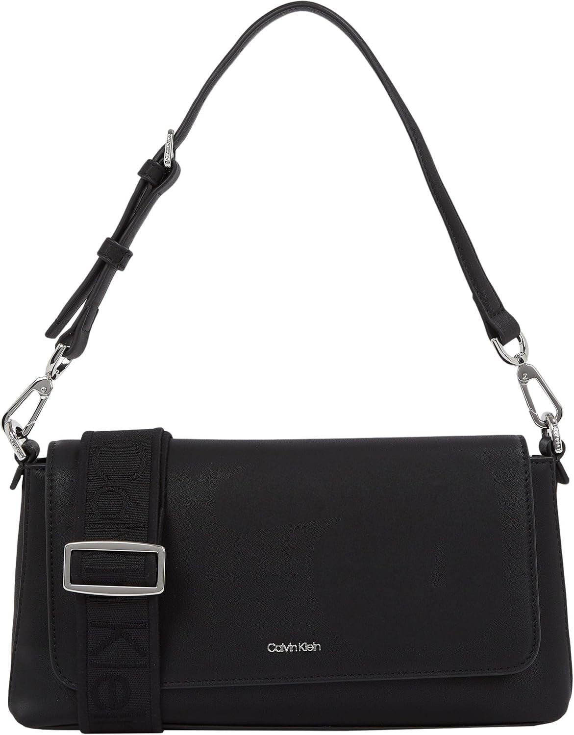 Calvin Klein Damen-Umhängetasche Must Convertible mit abnehmbarem Riemen, Schwarz (Ck Black), Einheitsgröße Damentaschen Naty Shop Standardtitel
