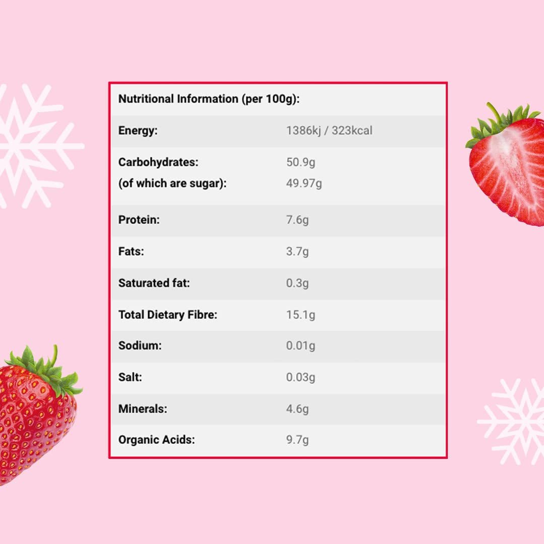 Gefriergetrocknete Erdbeeren 150g - Gefriergetrocknete Erdbeerscheiben - Gefriergetrocknete Trockenfrüchte - Getrocknete Erdbeerfrüchte - Perfekt zum Backen, Dekorieren, Snacks, Müsli, Desserts. Dehydrierte Produkte Naty Shop