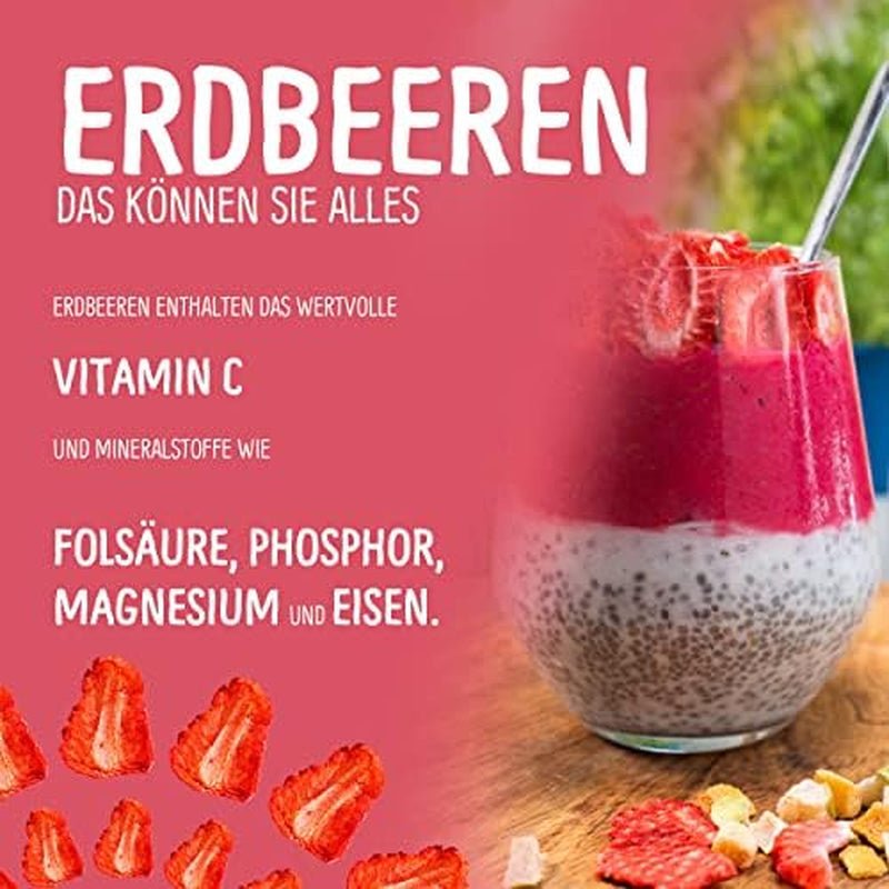Gefriergetrocknete Erdbeeren 300g: ungesüßte getrocknete Erdbeerscheiben - Gefriergetrocknete Erdbeeren mit reiner Frucht, voller Geschmack: gefriergetrocknete Beeren - NUTRIPUR Trockenfrüchte Dehydrierte Produkte Naty Shop