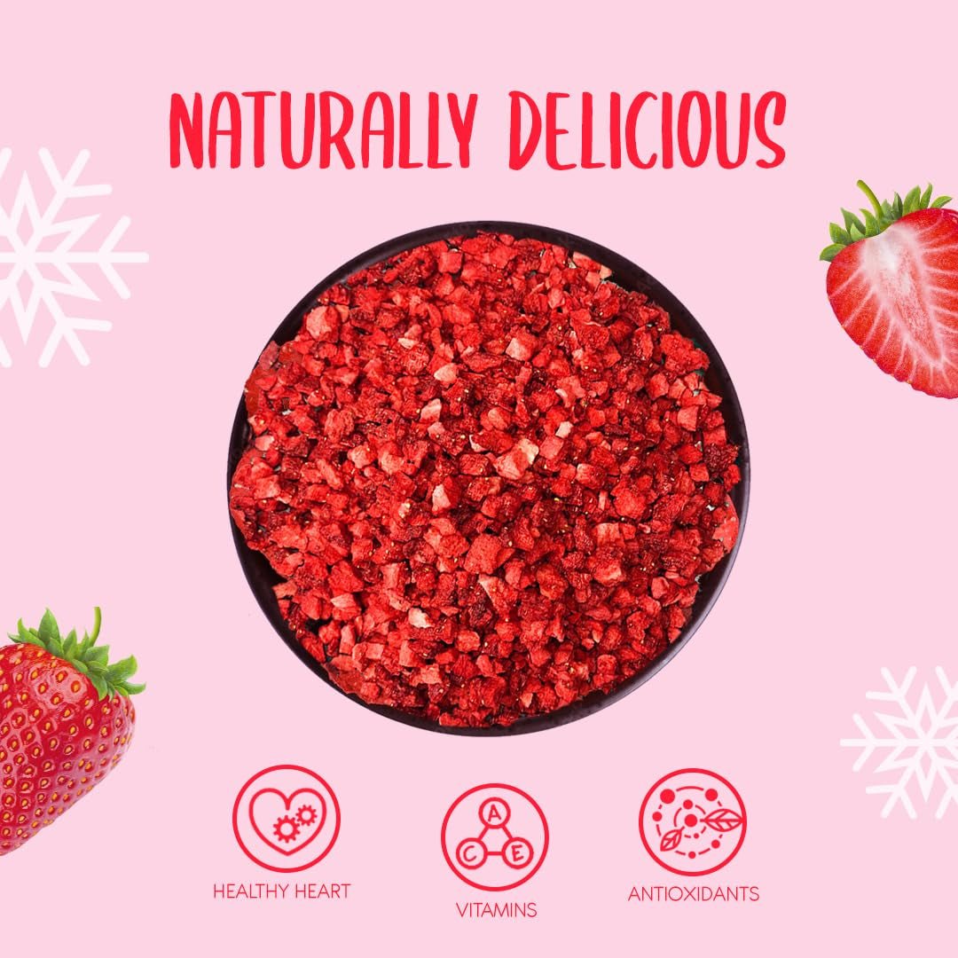 Gefriergetrocknete Erdbeeren, Stücke 100 g – Gefriergetrocknete Erdbeeren, dehydrierte Produkte Naty Shop