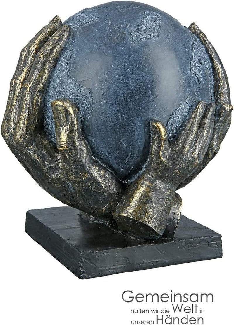 Casablanca modernes Design GILDE Deko Skulptur Figur Rette die Welt - Globus in Händen - Höhe 19 cm Statuetten und Skulpturen Naty Shop