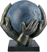 Casablanca modernes Design GILDE Deko Skulptur Figur Rette die Welt - Globus in Händen - Höhe 19 cm Statuetten und Skulpturen Naty Shop