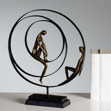 Dekorative Skulpturenfigur von Casablanca – Hergestellt aus Kunstharz – Modell: Patience – Farben: Schwarzbronze – Dekoratives Wohnzimmer – Höhe 41 cm Statuetten und Skulpturen Naty Shop